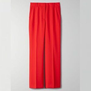 Aritzia High Rise Flare Trousers Clover Pant Red 2